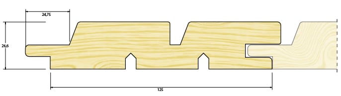 profil de bardage en bois faux claire-voie