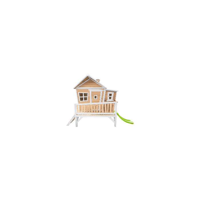 Cabane en bois haute et toboggan pour enfant Marron/Vert Max