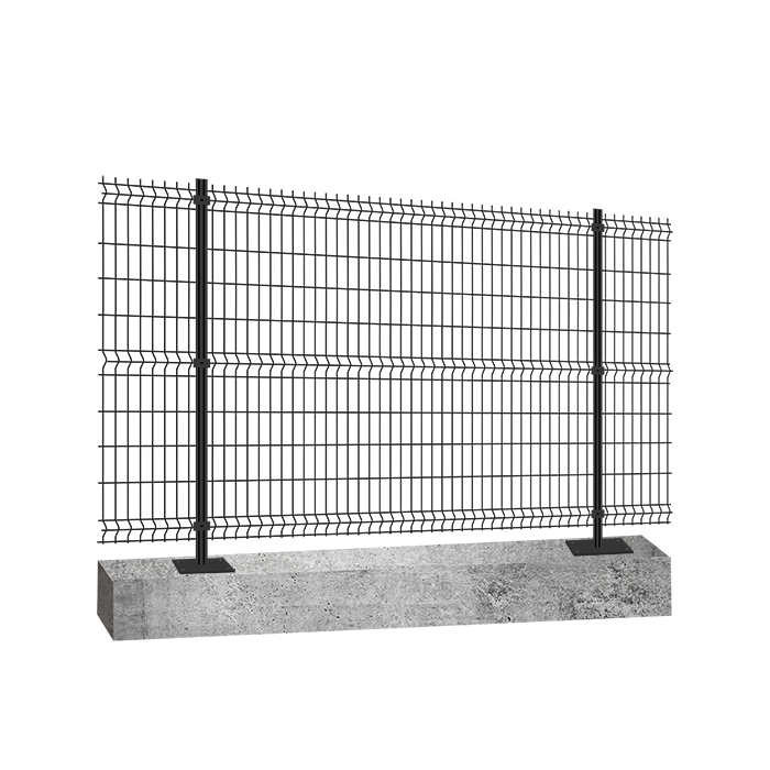 Panneau clôture rigide NBC - H1,93m - L2,50m - Acier galvanisé - Poteau platine béton - gris Panneau clôture rigide NBC - H1,93m - L2,50m - Acier galvanisé - Poteau platine béton - gris