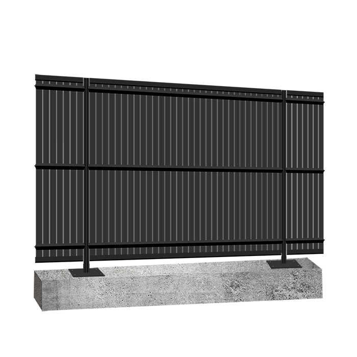 Kit occultant clôture rigide NBC - H1,93m - L2,50m - Lames occultantes PVC - Pose poteaux platine béton - gris Kit occultant clôture rigide NBC - H1,93m - L2,50m - Lames occultantes PVC - Pose poteaux platine béton - gris