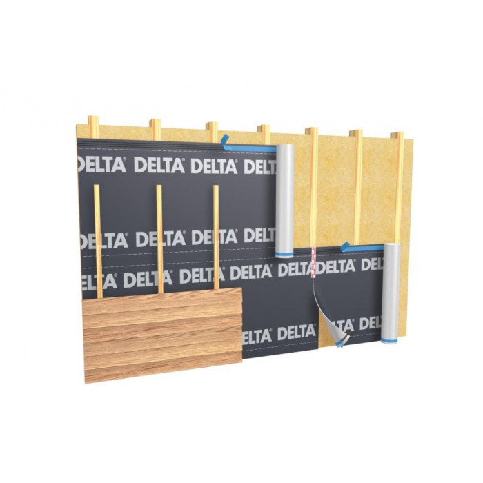 Exemple de mise en oeuvre du bardage bois avec un pare-pluie DELTA VENT S+ DORKEN Exemple de mise en oeuvre du bardage bois avec un pare-pluie DELTA VENT S+ DORKEN