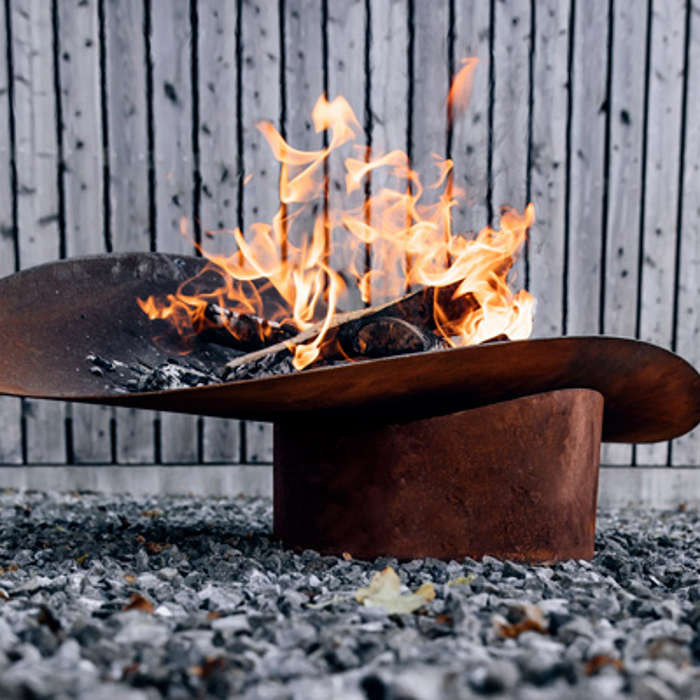 Brasero Ellipse - Höfats - Acier corten massif patine à maturation Brasero Ellipse - Höfats - Acier corten massif patine à maturation