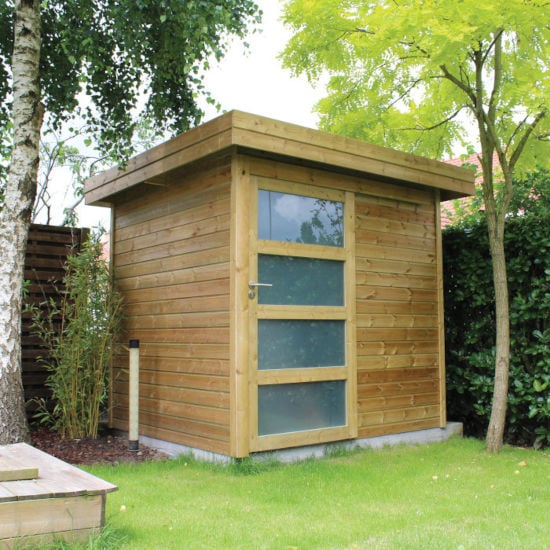 Abri de jardin en bois Exterior Living de 4,5 m² avec porte coulissante