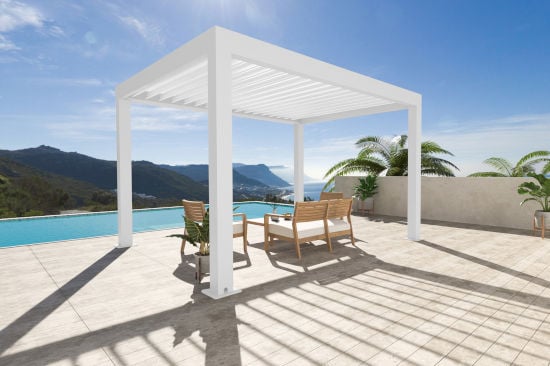 Aménagez une véritable pièce de vie extérieure ultra moderne avec une pergola bioclimatique en aluminium