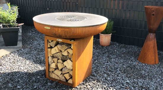 Brasero barbecue de jardin en acier, modèle Carus