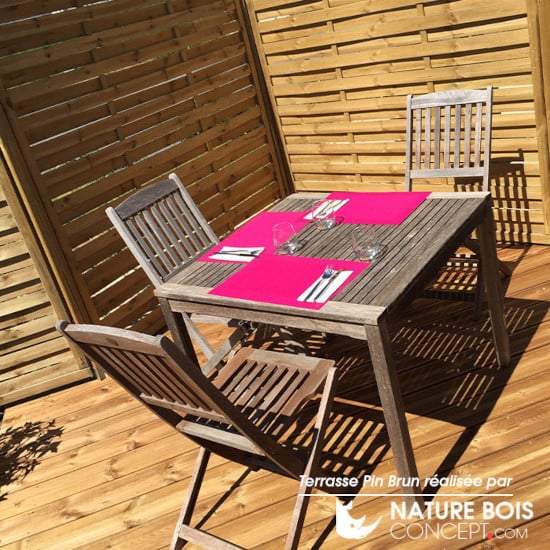 Terrasse en Pin brun strié AB - Nature Bois Concept