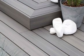 belle terrasse en bois composite gris