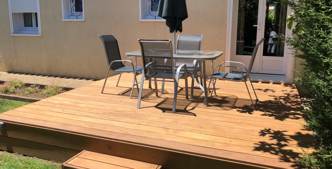 Nature Bois Concept - Pose perpendiculaire de terrasse en Garapa